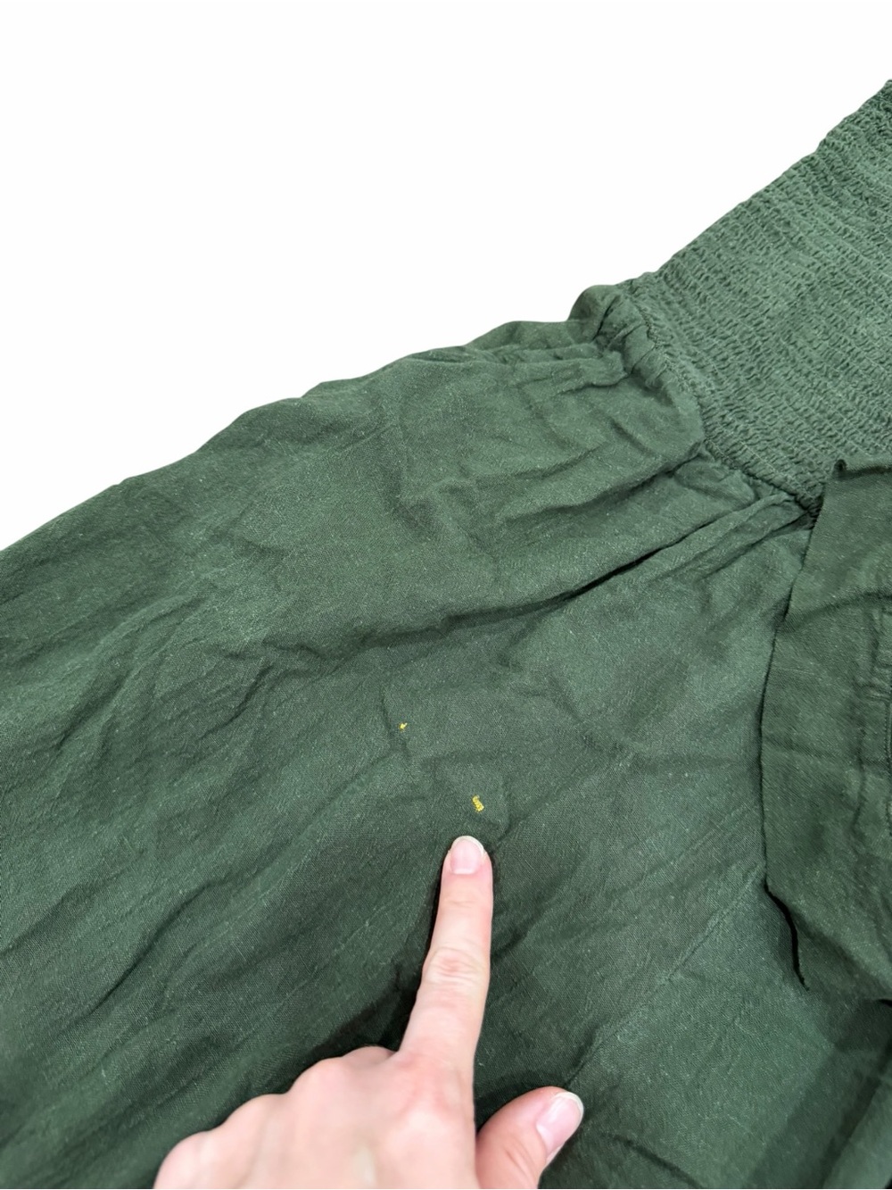 Cassee’s Olive Green Linen Blend Cropped Top & Wide-Leg Jumpsuit Set 3X - Picture 4 of 4